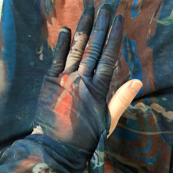 Jaded London marble print off shoulder glove dress - Picture 3 of 4